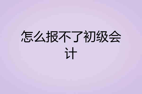 怎么报不了初级会计