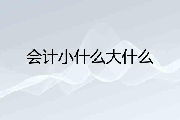 会计小什么大什么
