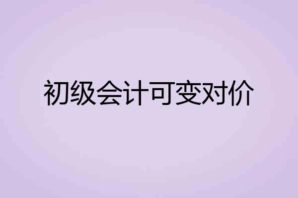 初级会计可变对价