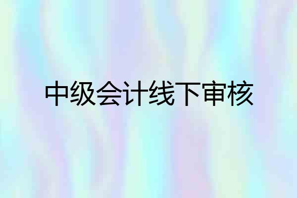 中级会计线下审核