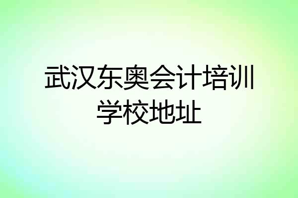 武汉东奥会计培训学校地址