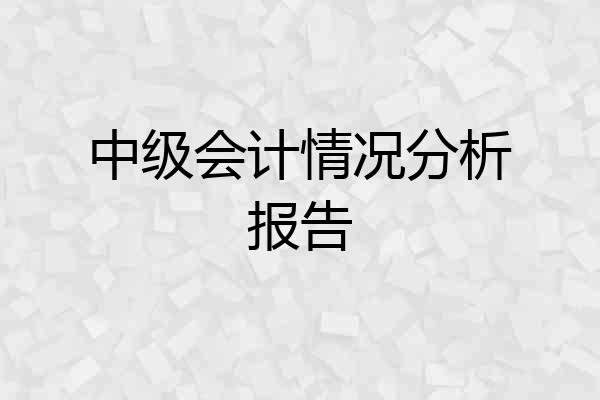 中级会计情况分析报告