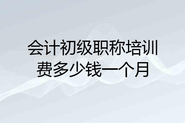 会计初级职称培训费多少钱一个月