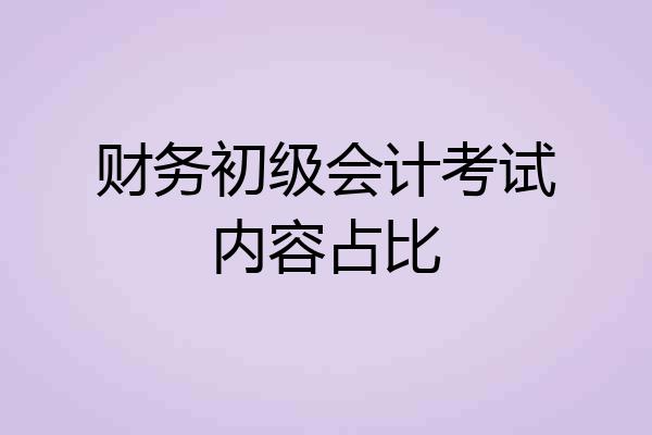 财务初级会计考试内容占比