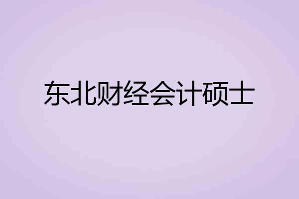 东北财经会计硕士