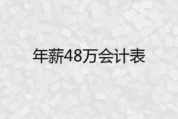 年薪48万会计表