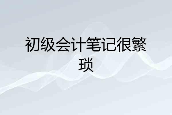 初级会计笔记很繁琐