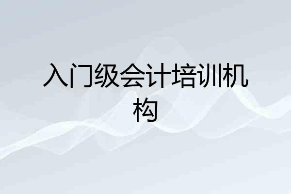 入门级会计培训机构