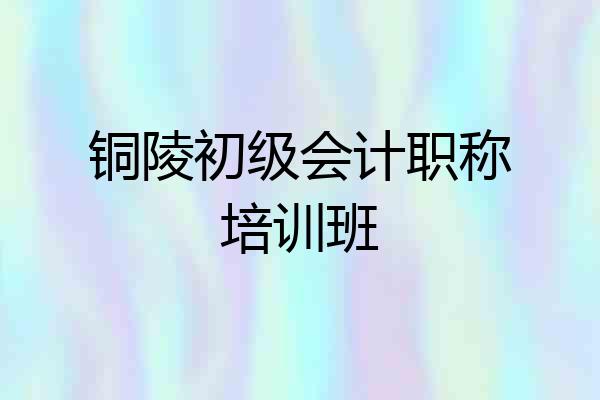 铜陵初级会计职称培训班