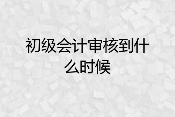 初级会计审核到什么时候