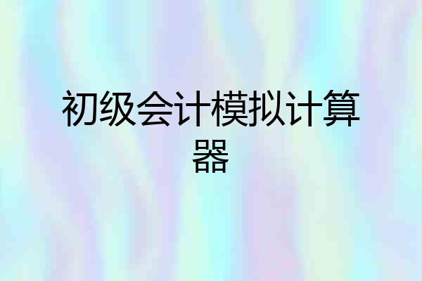初级会计模拟计算器