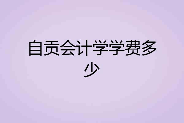 自贡会计学学费多少
