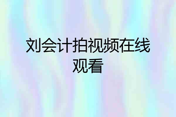 刘会计拍视频在线观看