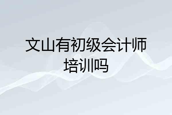 文山有初级会计师培训吗