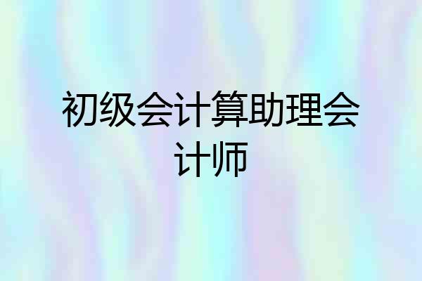 初级会计算助理会计师