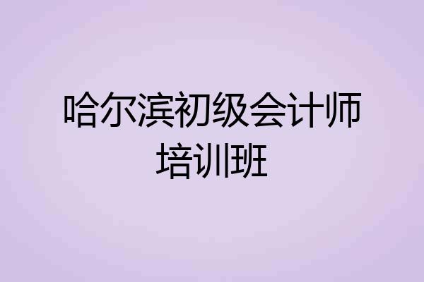 哈尔滨初级会计师培训班