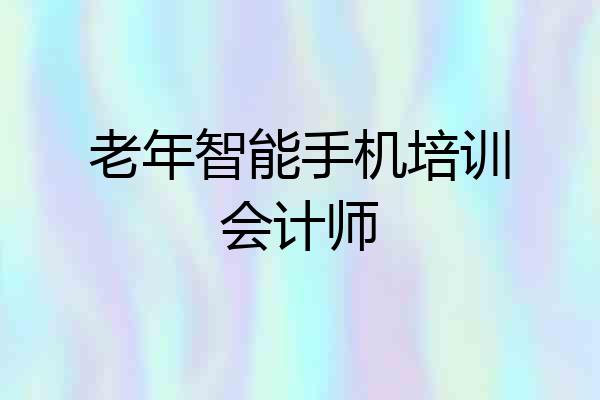 老年智能手机培训会计师