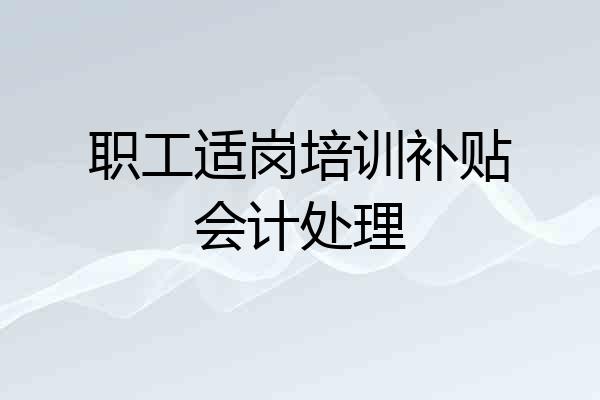 职工适岗培训补贴会计处理