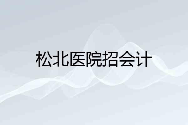 松北医院招会计