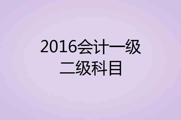 2016会计一级二级科目