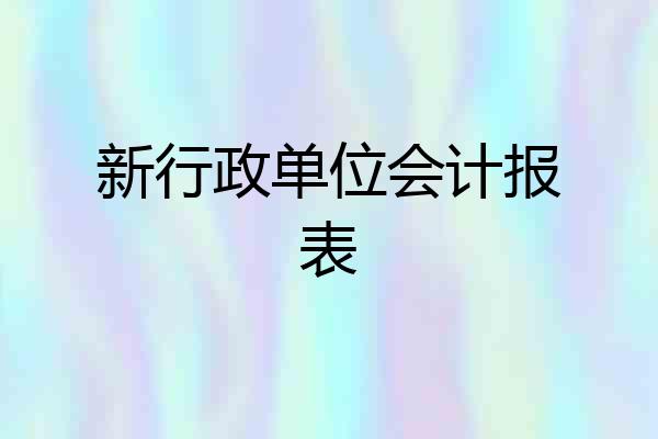 新行政单位会计报表