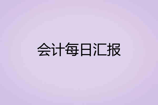会计每日汇报