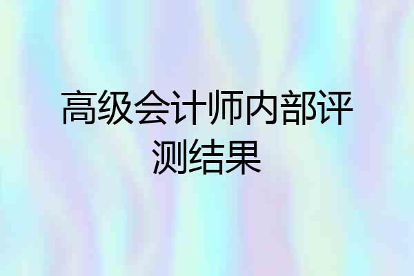 高级会计师内部评测结果