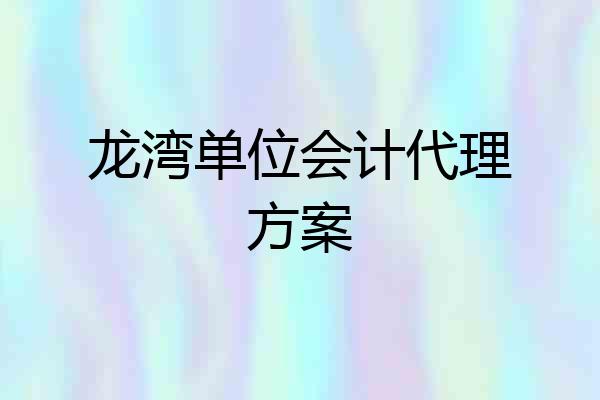 龙湾单位会计代理方案