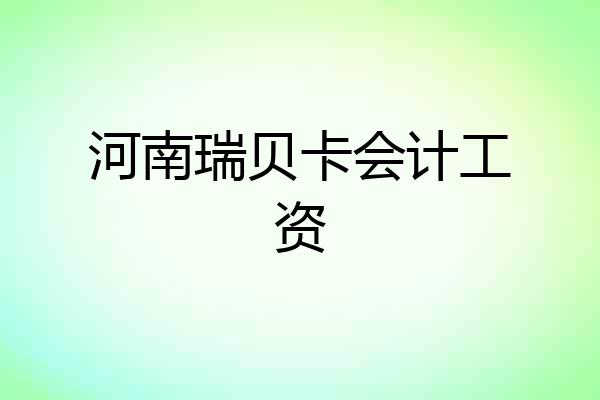 河南瑞贝卡会计工资