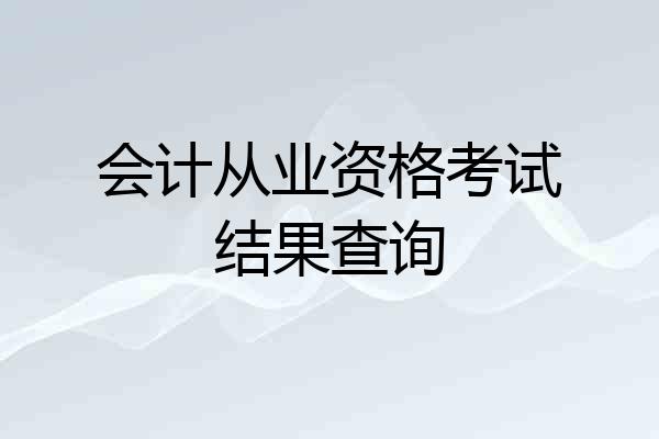 会计从业资格考试结果查询