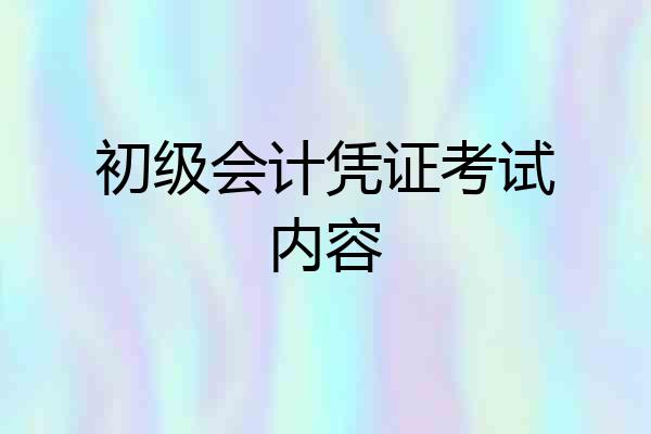 初级会计凭证考试内容
