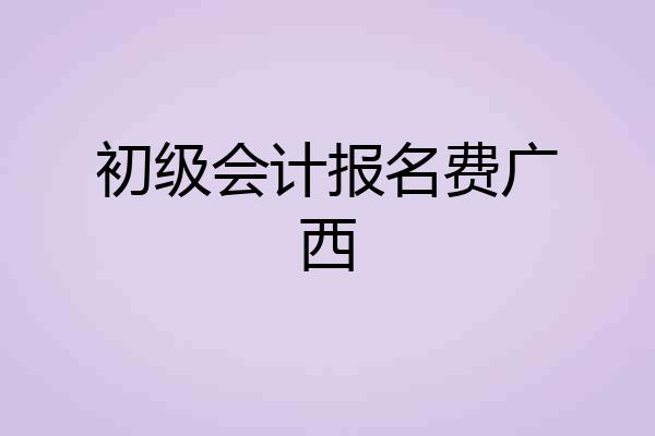 初级会计报名费广西