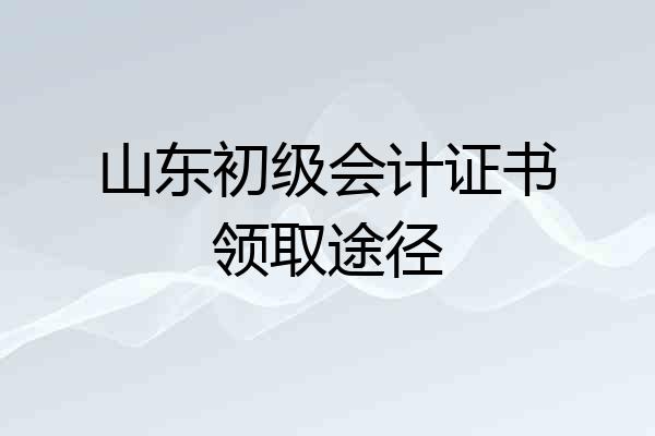 山东初级会计证书领取途径