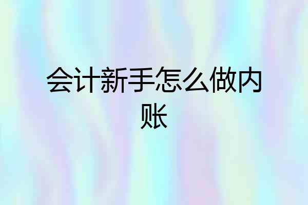 会计新手怎么做内账