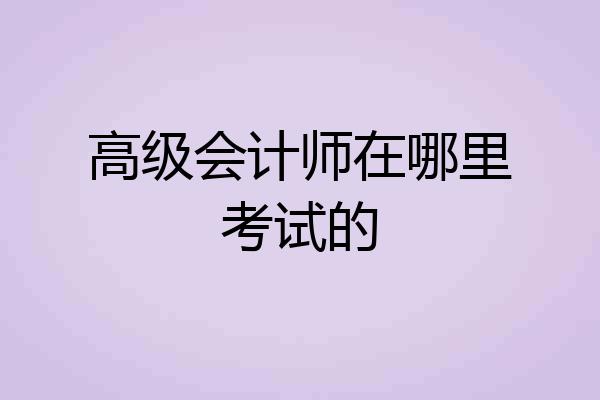 高级会计师在哪里考试的