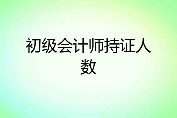 初级会计师持证人数