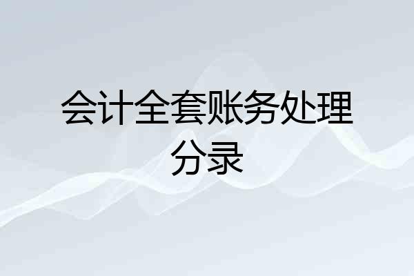 会计全套账务处理分录
