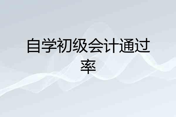 自学初级会计通过率