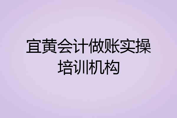 宜黄会计做账实操培训机构