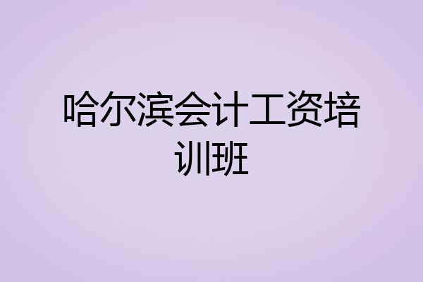 哈尔滨会计工资培训班