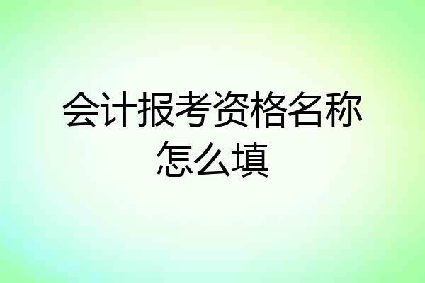 会计报考资格名称怎么填