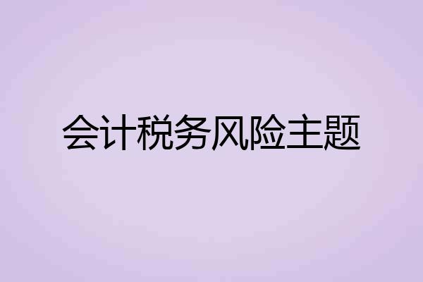 会计税务风险主题