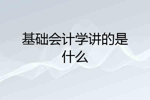 基础会计学讲的是什么
