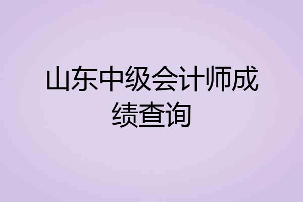 山东中级会计师成绩查询