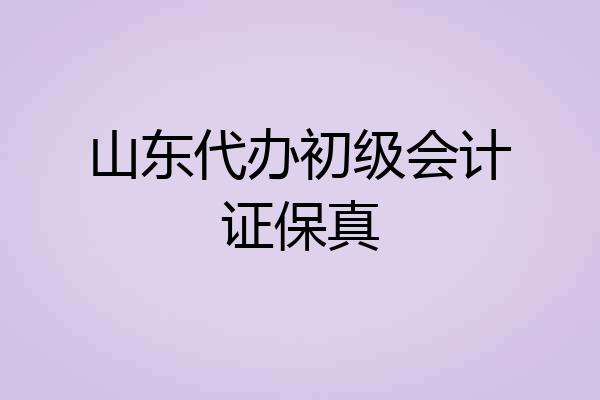 山东代办初级会计证保真