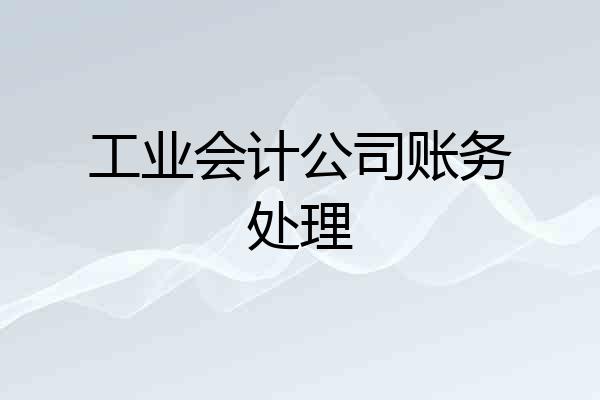 工业会计公司账务处理