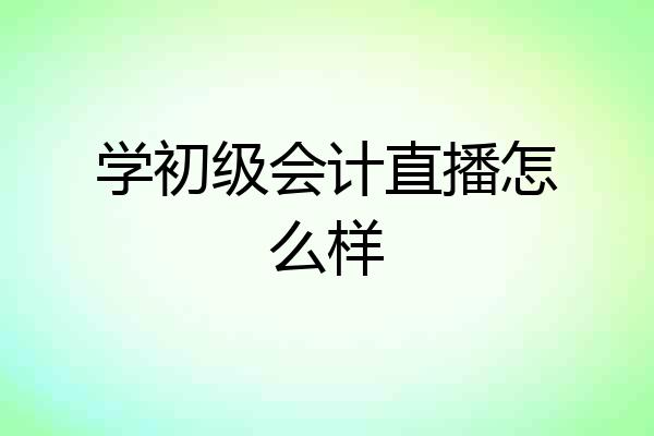 学初级会计直播怎么样