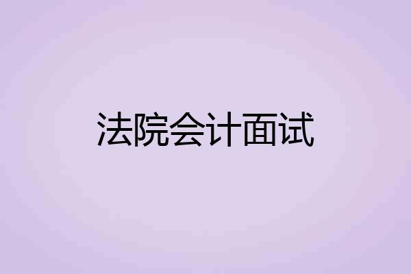 法院会计面试