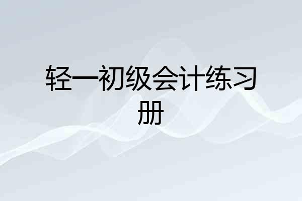 轻一初级会计练习册