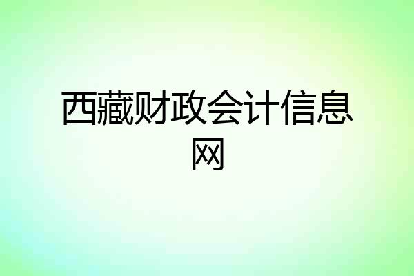 西藏财政会计信息网